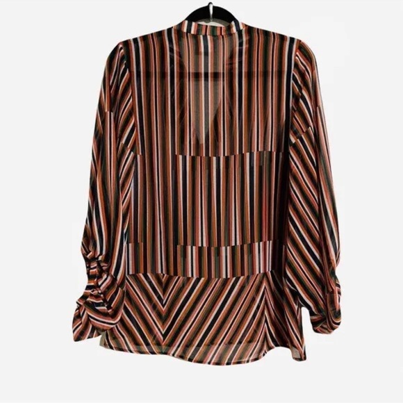 CABI Ultimate Multicolor Stripe Blouse Size L - Picture 2 of 11